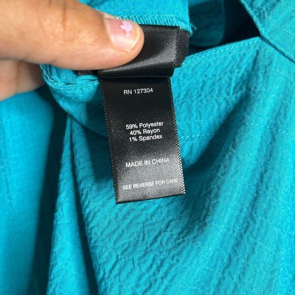 NWT Ali Miles Womens‎ 2X Turquoise Cut Out Sleeve Scoop Neck Tunic Top - Picture 7 of 8